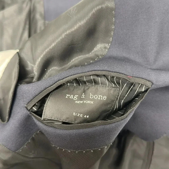 Rag and Bone Sports Blazer Jacket Coat Wool Blend Navy Blue Men’s Size 44R 44 - Picture 9 of 10